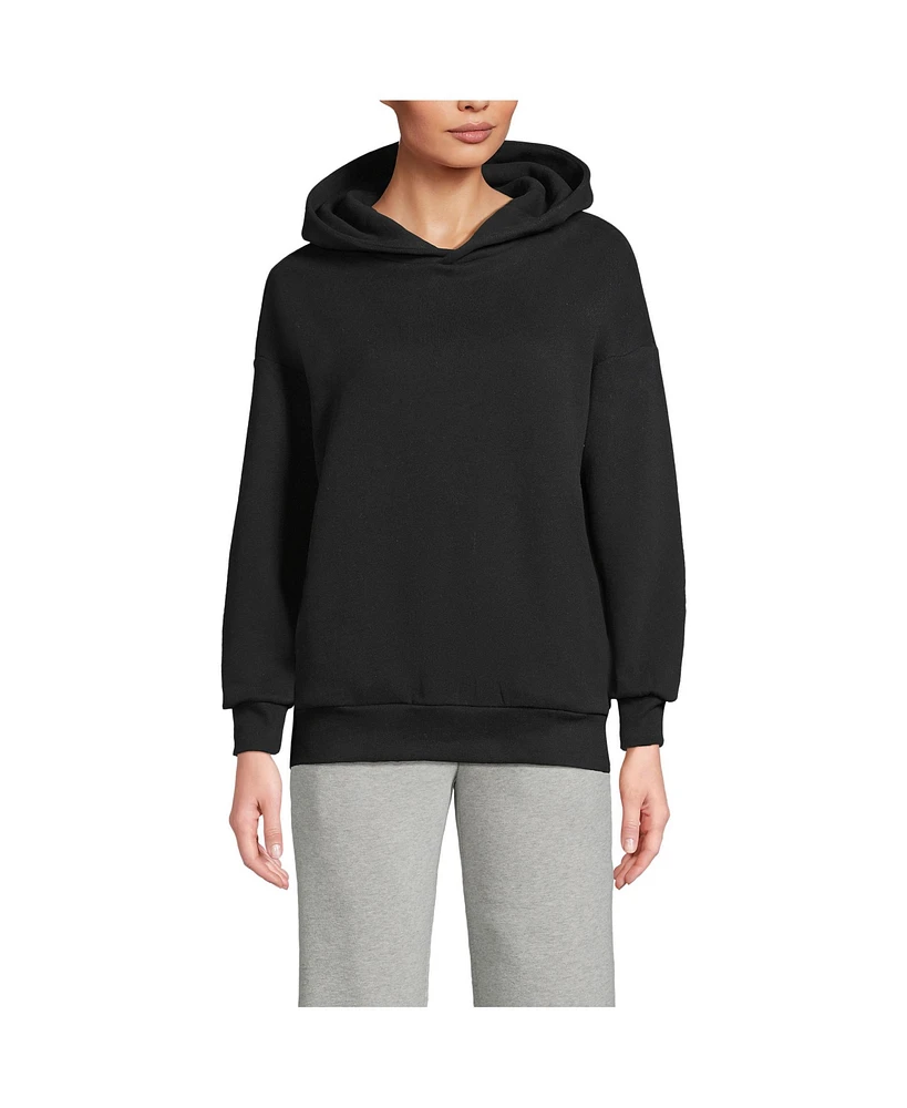 Lands' End Women's Serious Sweats Relaxed Long Sleeve Hoodie Sweatshirt