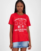 Grayson Threads, The Label Juniors' Lunar New Year Smiley Graphic T-Shirt