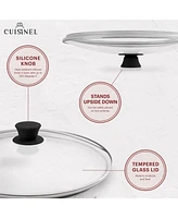 Cuisinel Glass Lid - 12/"-inch/30.48-cm/308mm - Compatible with Lodge - Fully Assembled Tempered Replacement Cover