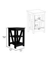 Ross 3-Tier End Table/Nightstand, Side Table for Small Space