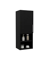 Depot E-Shop Cairo Medicine Single Door Cabinet, Two External Shelves, Two Interior Shelves, Black