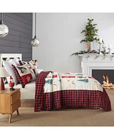 MarCielo 3 Pc Velvet Quilted Oversized Christmas Quilt Set King