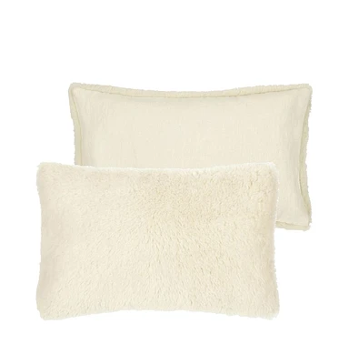 Designers Guild Mousson Chalk Faux Sheepskin Decorative Pillow