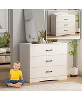 Homsee 3-Drawer White Wooden Storage Organizer Cabinet