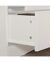 Homsee 3-Drawer White Wooden Storage Organizer Cabinet