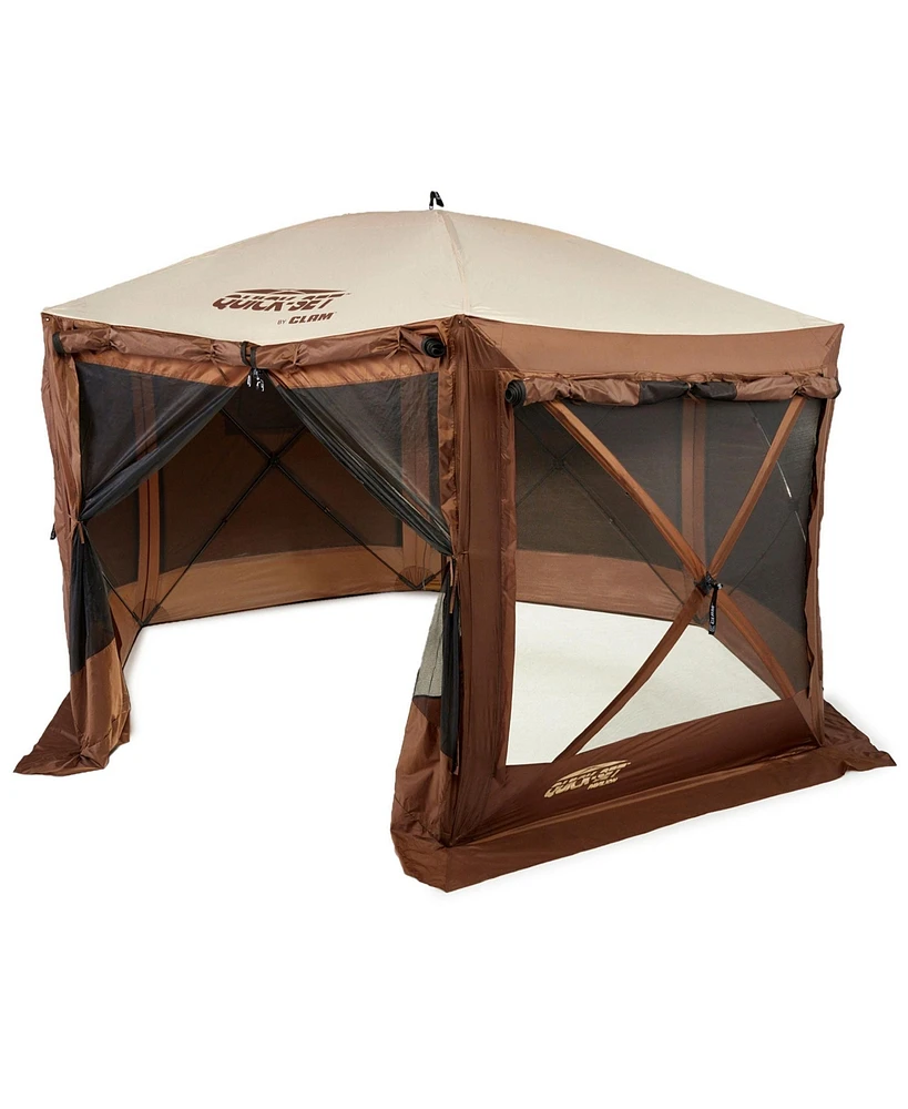 Clam Quickset Pavilion 12.5' Portable Outdoor Gazebo Canopy Tent with Floor Tarp