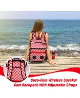 Coca-Cola Back Pack Cooler Bag and Folding Chair With Built-In Bluetooth Speakers