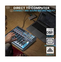 Pyle 8-Channel Bluetooth Pro Audio Dj Sound Mixer