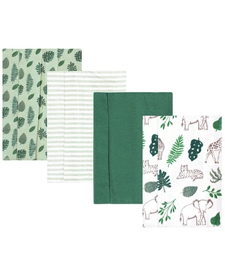 Hudson Baby Cotton Flannel Burp Cloths, Jungle, One Size