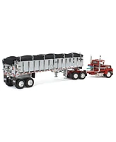 First Gear Dcp 1/64 Red & Black Ford Ltl Day Cab w/ East End Dump Trailer