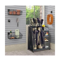 Suncast Metal Complete Golf Bag Organizer for Garage w/ Shelves & Bin (2 Pack)