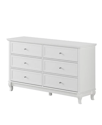 Homsee 6-Drawers White Wood Chest of Drawer Storage Cabinet Organizer