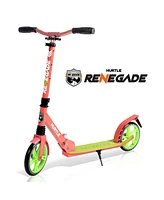 Hurtle Adjustable and Foldable Kick Scooter with High Impact Wheels, Watermelon