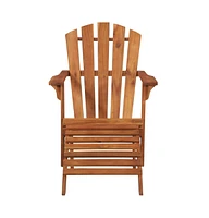 vidaXL Patio Adirondack Chair with Footrest Solid Acacia Wood