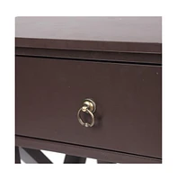Slickblue Fch Nightstand Modern End Table, Side Table with 1 Drawer and Storage Shelf, Brown