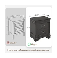 Yaheetech Modern 2-drawer Nightstand Bedside Table Side Table