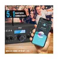 Pyle Bluetooth Stereo Amplifier Receiver With Uhf Wireless Microphone, MP3/Usb/Sd/Aux/Fm Radio, 200 Watt