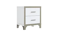 Slickblue Elegant High Gloss Nightstand with Sleek Metal Handle