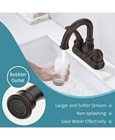 Slickblue Oil Rubbed Bronze Bathroom Faucet with 2-Handle and 360-Degree Rotating Spout Stylish and Functional