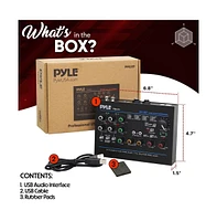 Pyle Professional Usb Audio Interface with Mic/Line, Guitar, Aux, and Rca Inputs