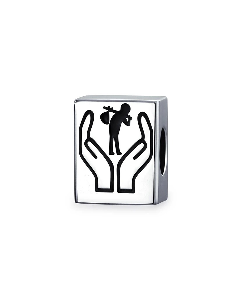 Bling Jewelry Helping Hands Bead Charm Solidarity .925 Sterling Silver