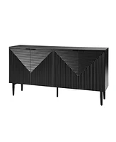 Hulala Home Samir Modern 63"Wide 4 Door Sideboard with Adjustable Shelf