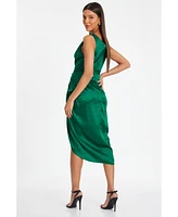 Quiz Women's Womens's Satin Ruched Cowl Midi Dress