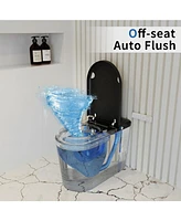 Lalahoo Smart Toilet with Bidet Built in, Auto Open & Close, Elongated Heated seat, Foot Sensor Flush, Led Display, Warm Water Wash, Dryer, Night Ligh