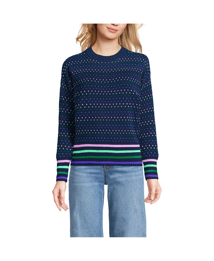 Lands' End Women's Drifter Easy Fit Crew Neck Sweater