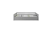 Slickblue Full Size Floor Bed with Integral Construction and Super High Security Barrier