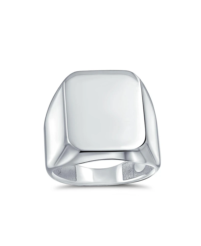 Bling Jewelry Classic Rectangle Monogram Signet Ring Sterling Silver