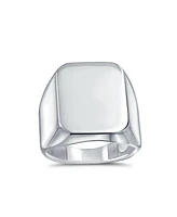 Bling Jewelry Classic Rectangle Monogram Signet Ring Sterling Silver