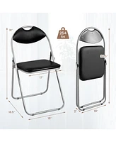 4 Pcs U Shape Folding Chairs Furniture Home Outdoor Picnic Portable