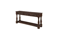 Slickblue 63inch Long Wood Console Table with 3 Drawers and 1 Bottom Shelf for Entryway Hallway Easy Assembly Extra-thick Sofa