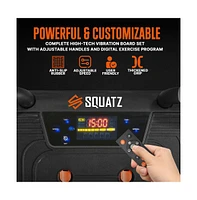 Squatz Vibration Plate Exercise Machine Set With Resistance Bands, Pilates Rods, and Fitness Mat