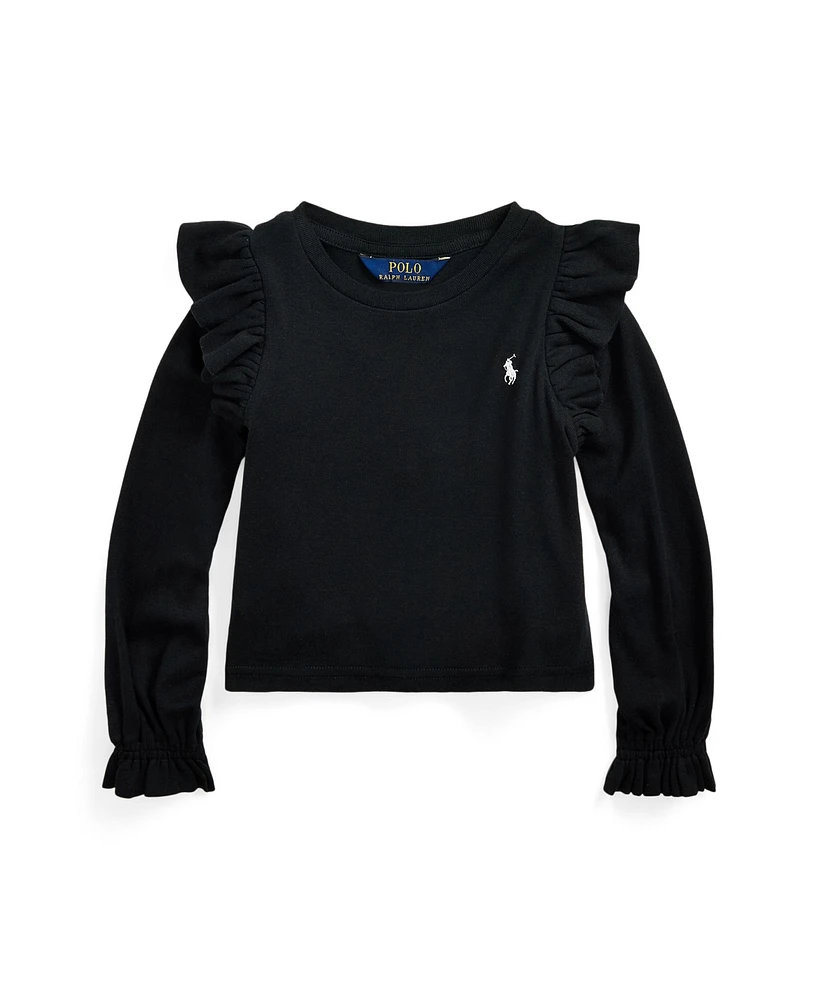 Polo Ralph Lauren Toddler and Little Girls Ruffled Cotton-Modal Long-Sleeve Sweatshirt