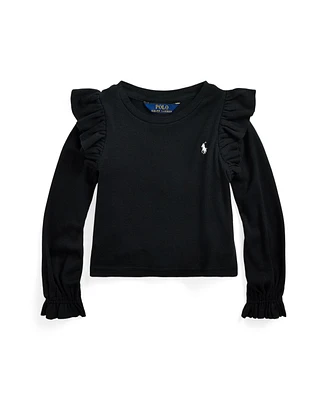 Polo Ralph Lauren Toddler and Little Girls Ruffled Cotton-Modal Long-Sleeve Sweatshirt