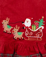 Rare Editions Baby Girl Santa's Sleigh Applique Dress, 2-Piece Set