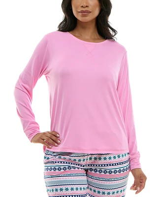 Roudelain Women's Cozy Luxe Long-Sleeve Crewneck Pajama Top