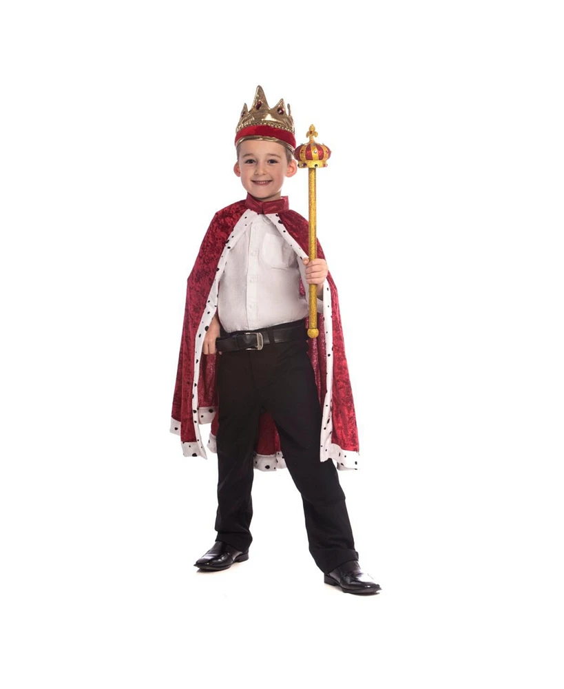 Dress Up America King Crown and Robe Costume Set - Kids Boys