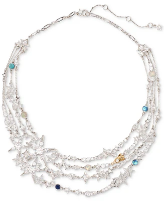 Kate Spade New York Silver-Tone Stone & Cubic Zirconia Star Multi-Strand Collar Necklace, 16" + 3" extender