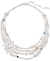 Kate Spade New York Silver-Tone Stone & Cubic Zirconia Star Multi-Strand Collar Necklace, 16" + 3" extender