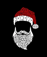 La Pop Art Women's Feliz Navidad Santa Claus Word Crew Neck T-Shirt