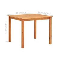 vidaXL Patio Table 34.6"x34.6"x29.1" Solid Acacia Wood