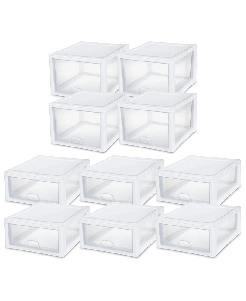 Sterilite 27 Qt (4 Pk) & 16 Qt (6 Pk) Stackable Plastic Storage Drawer Container