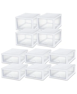 Sterilite 27 Qt (4 Pk) & 16 Qt (6 Pk) Stackable Plastic Storage Drawer Container