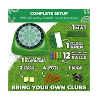 Swooc Bull Chipper | Giant Golf Darts (Over 6ft Tall) w/ 10+ Golf Games | Golf Chipping Game w/ Air Pump Included | Yard Games