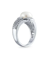 Bling Jewelry Freshwater White Pearl Ring .925 Sterling Silver