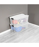 Sterilite 116 Quart Ultra Latching Clear Plastic Storage Tote Container, 12 Pack
