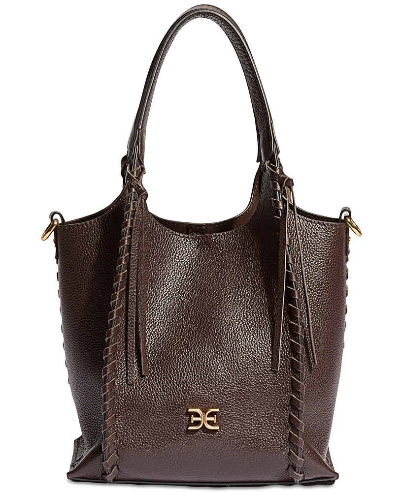 Sam Edelman Sylvia Whipstitch Small Leather Crossbody Tote